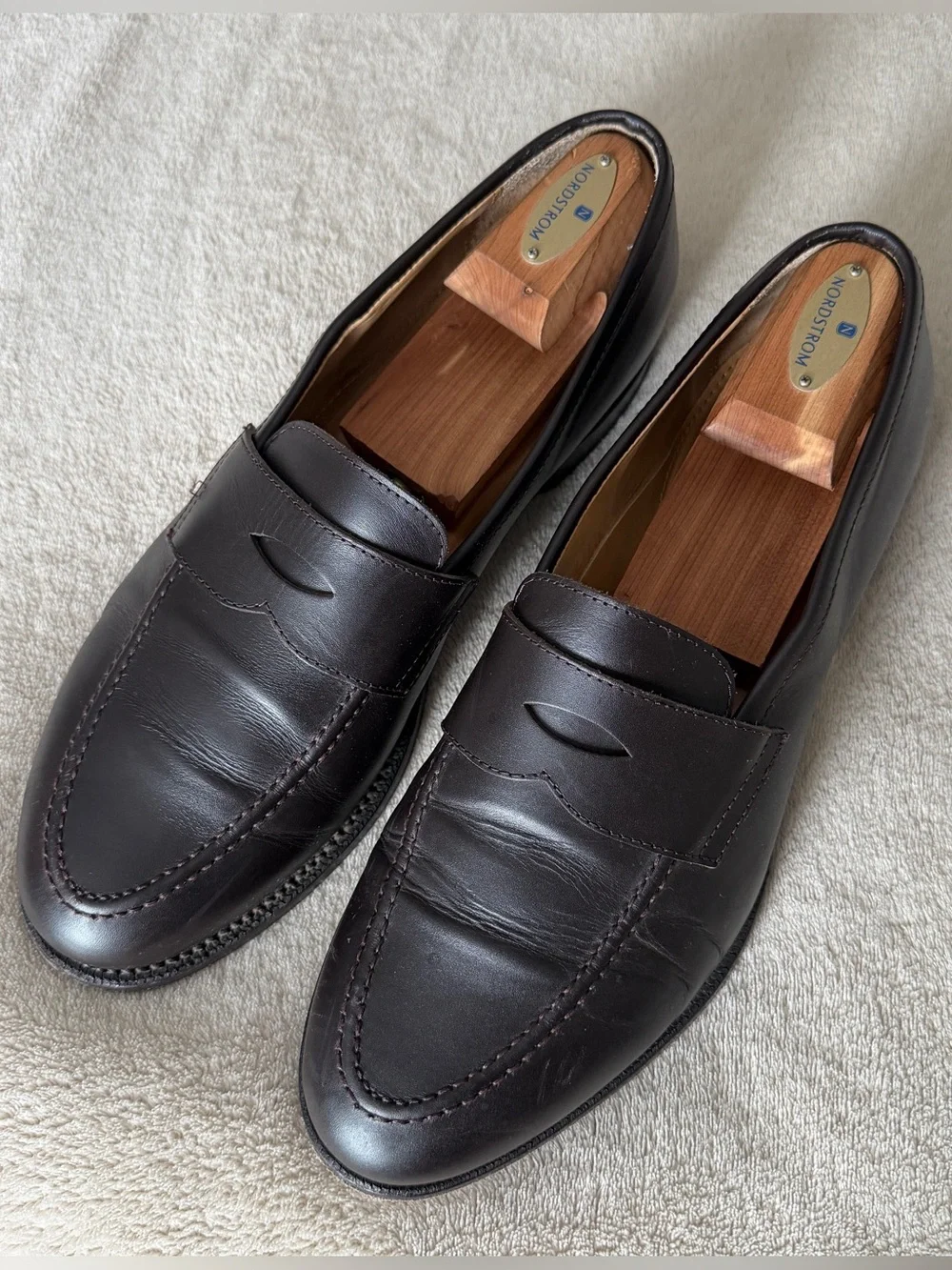 Men's Dark Brown Leather Penny Loafers